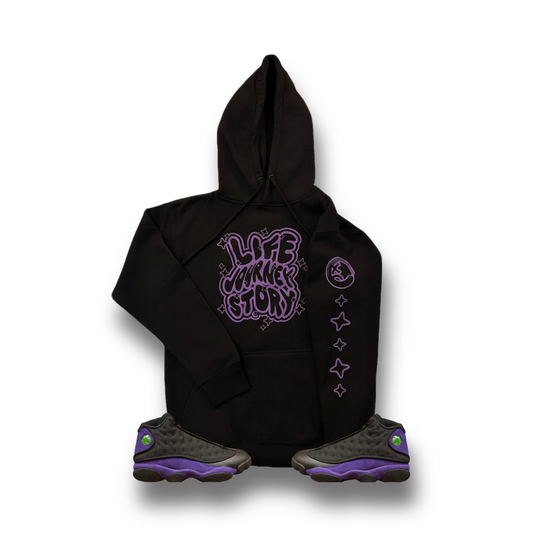 PURPLE BLACK LIFE JOURNEY STORY HOODIE